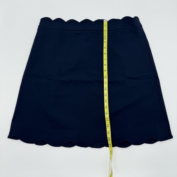 J. McLaughlin Women’s Cameron Scallop Hem Skirt Vista Navy Blue Size 14 Stretchy - Picture 2 of 9